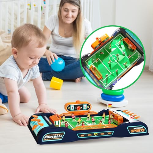 Kioriur Tischfußball, Tischfußballbrettspiel | Interactive Toys Tabletop Football Family Game,Fußball -Set mit Score Keeper, Bildungsspielzeug Indoor -Sport für Familienabend – Bild 3