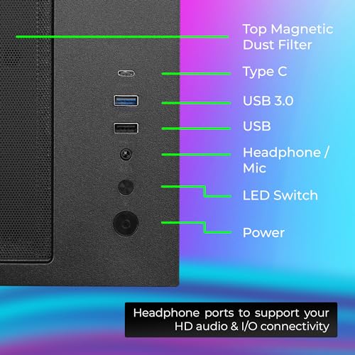 Image of ZEBRONICS Argo Cube Form Factor Gaming Cabinet with Micro ATX, ITX, 2X 120mm Side + 120mm Rear Fan (ARGB Inner Glow), Tempered Glass Front & Side Panel, Type C(Black)