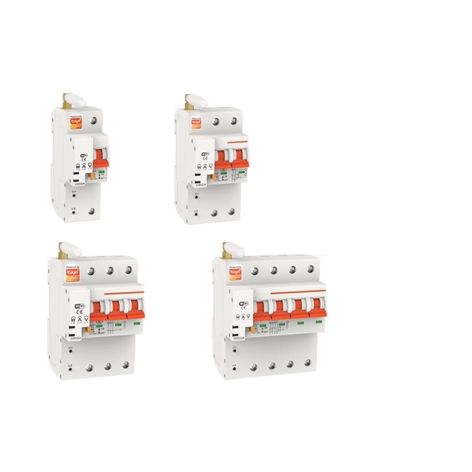 YFHGULBTK 1-4P 10-100A 220V Smart Circuit Breaker Switch Power Energy Consumption KWh Meter Voltmeter Ammeter Voltage Monitor(25v,1P)
