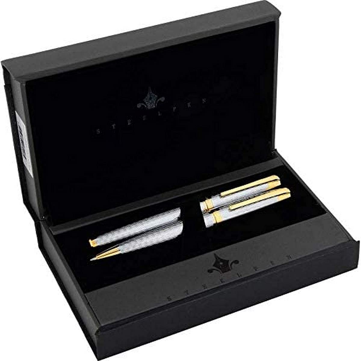 Steelpen Carens Serisi 269 Parlak Krom Gold Dolma Kalem+Tükenmez Kalem