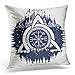 Awowee Funda de cojín de 40 x 40 cm, diseño de nudo celta de la Trinidad del Yelmo de Awe Aegishjalmur tatuaje escandinavo decoración del hogar, funda de almohada cuadrada para cama sofá