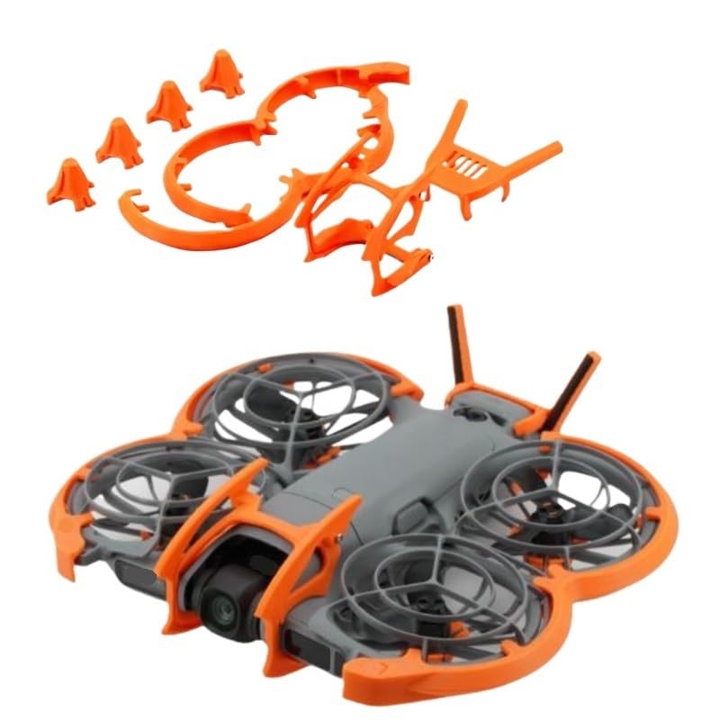 Compatible for DJI Neo2 Kit Protección Gimbal Patín Cola Antena Anillo | Accesorios protección fuselaje dron aéreo(Pink gimbal guard)