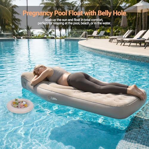 Image of Inflatable Pregnancy Pillow with Belly & Head Hole, Prone Pregnancy Pillow for Stomach Sleepers, Belly Pillow Pregnancy Mattress for Pregnant Women, Maternity airbed Pool Float for Tummy Massage