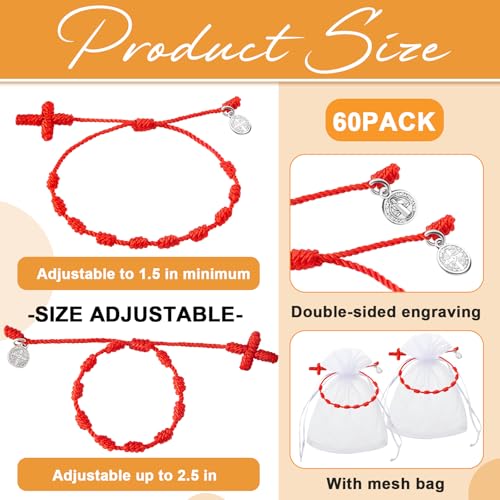 Pulsera ajustable con cuentas San Benito para niños miniatura 2