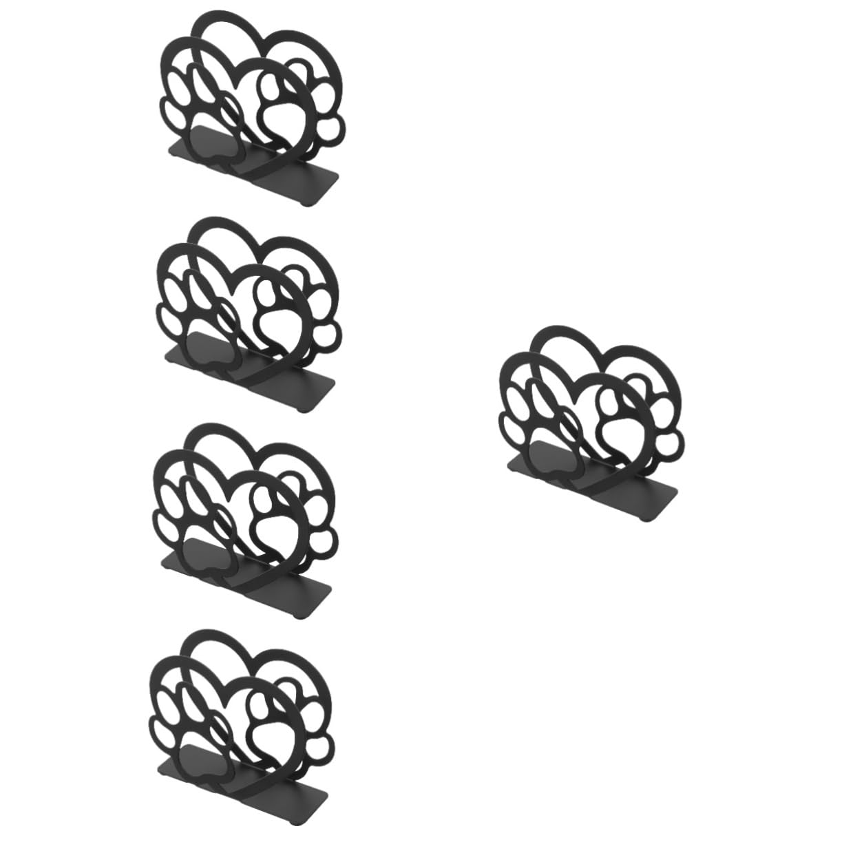 SHINEOFI 5 Piezas Porta pañuelos verticales Servilleta servilletero rústico comida Poseedor encimera servilletero de barra cesta de mesa de mesa planchar Black