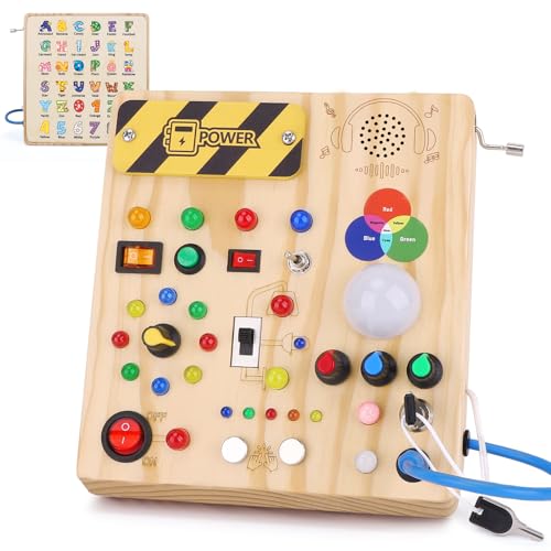 Image of Sumsoltic Busy Board,Montessori Toys for 1-3 Year Old Boys & Girls,Travel Educational Learning Activities for Toddlers,Sensory Toy for Kids with Autism (Busy Board v4)