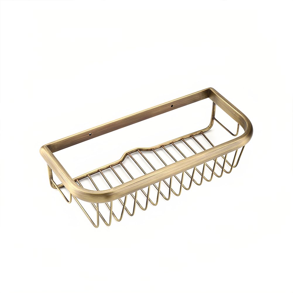 Joyzan Shower Caddy Basket Wall Mount Solid Copper Shampoo Holder Rack Organizer Bathroom Shelf Toothbrush Bath Soap Conditioner