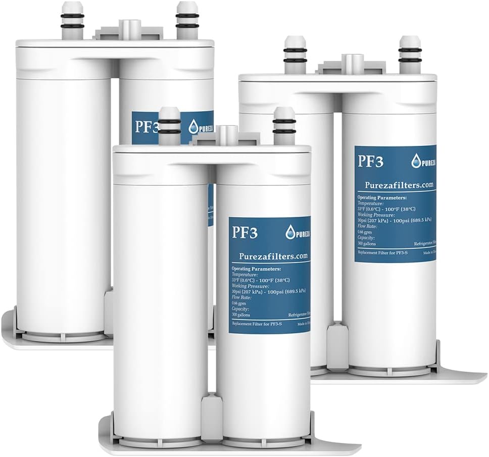 Pureza WF2CB Water Filter - Compatible with Pure Source 2 Water Filter, WF2CB, NGFC2000, FC100, Kenmore 469911, 469916, 3 Pack