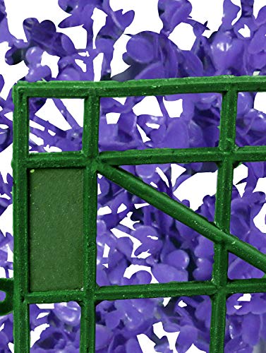 Image of Story@Home Artificial Gardening Mats Fern Wall Panels Plastic Eucalyptus Boxwood Tiles for Covering Roof, Pannel Decor Wall, Purple, 60L x 40W x 0.1H cm