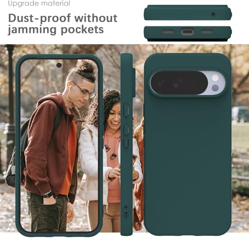Image of YATWIN Silicone Case for Google Pixel 10 Pro XL, Soft-Touch, Shockproof, DustProof, Antiskid Phone Cover for Google Pixel 10 Pro XL - Dark Green