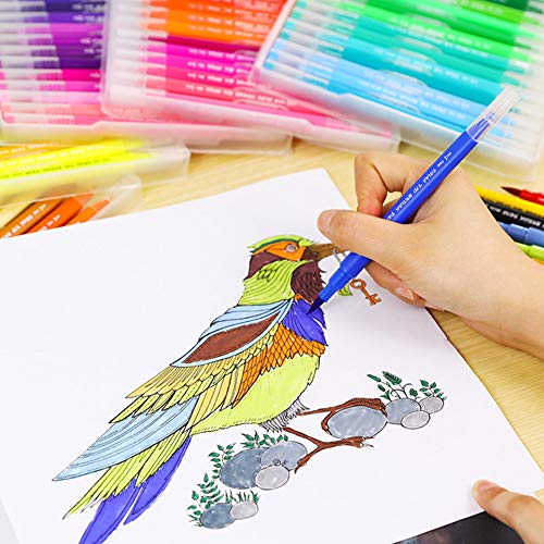 Brush Pen Dual Tips - Colored Pens Fine Point - Christmas Gift Art Marker & Brush Highlighter Pen For Calligraphy Drawing Sketching Coloring Book Bullet Journal Art Back To School Gifts (48 Set) #TOP6