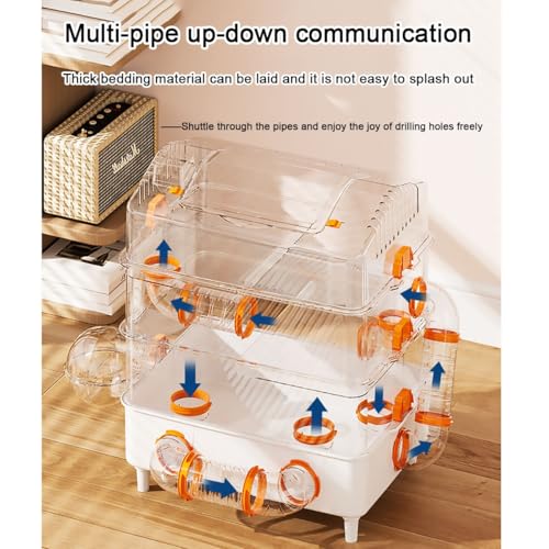 Cage pour hamster avec tunnels transparents double couche contre l'ennui du rongeur - 6