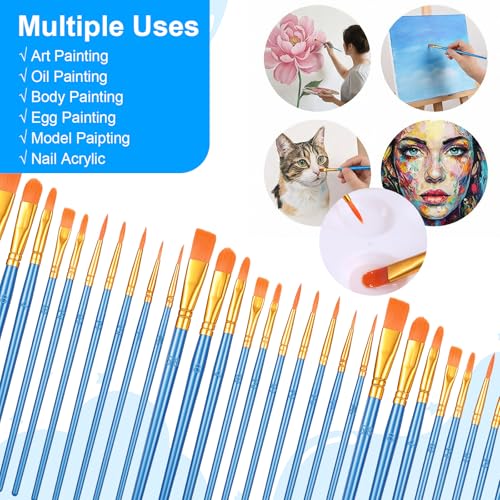 Set de 30 Pinceles para Pintura Acrílica, Detallado Fino miniatura 7