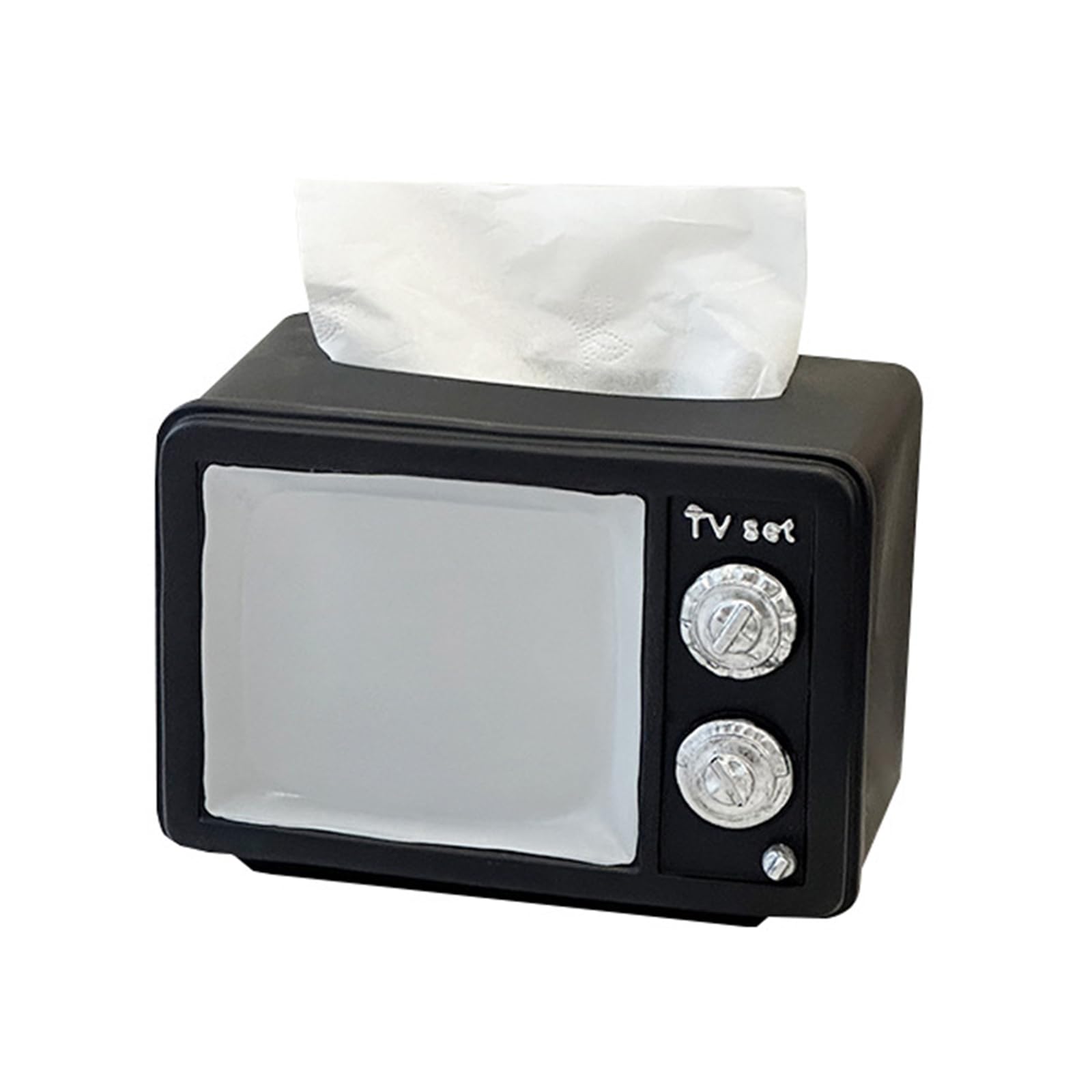 Teevee Shape Decorative Tissue Dispenser Storage Box Resin Construction for Household Use Resin Tissue Dispenser