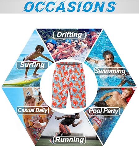 Image of APTRO Men's Long Swim Trunks with Mesh Lining Beach Bathing Suits Board Shorts Swimwear with Pockets and No Mesh