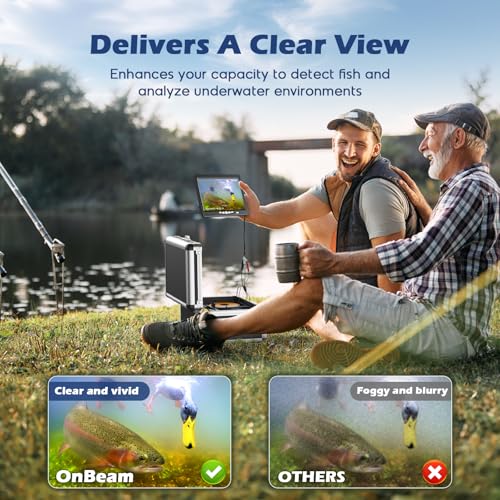 Image of Underwater Fishing Camera, Onbeam 7 Inch Ice Fishing Camera with DVR, 12pcs IR Lights Fish Camera, Portable 1000TVL Underwater Fish Camera 15m for Sea, Lake, Boat, Ice Fishing (8GB SD Card Included)