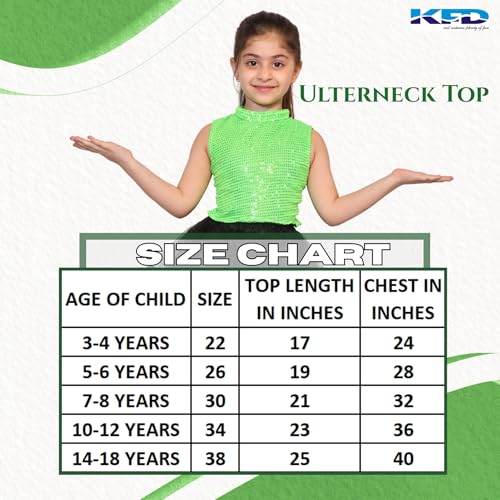 Image of Kaku Fancy Dresses Western Dance Top for Kids Halter Neck Top For Annual Function (ONLY TOP) - Skirt not included
