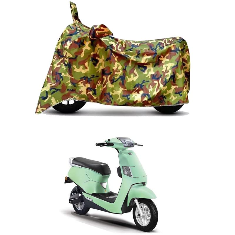Image of Waterproof 100% PVC Coated Full Bike Scooty Two Wheeler Body Cover Compatible for BGauss B8 /UV-Rays /Heat Protection /Birds Dropping /Scratchproof /Dust Proof /All Varients[6X6 Jungle Print]