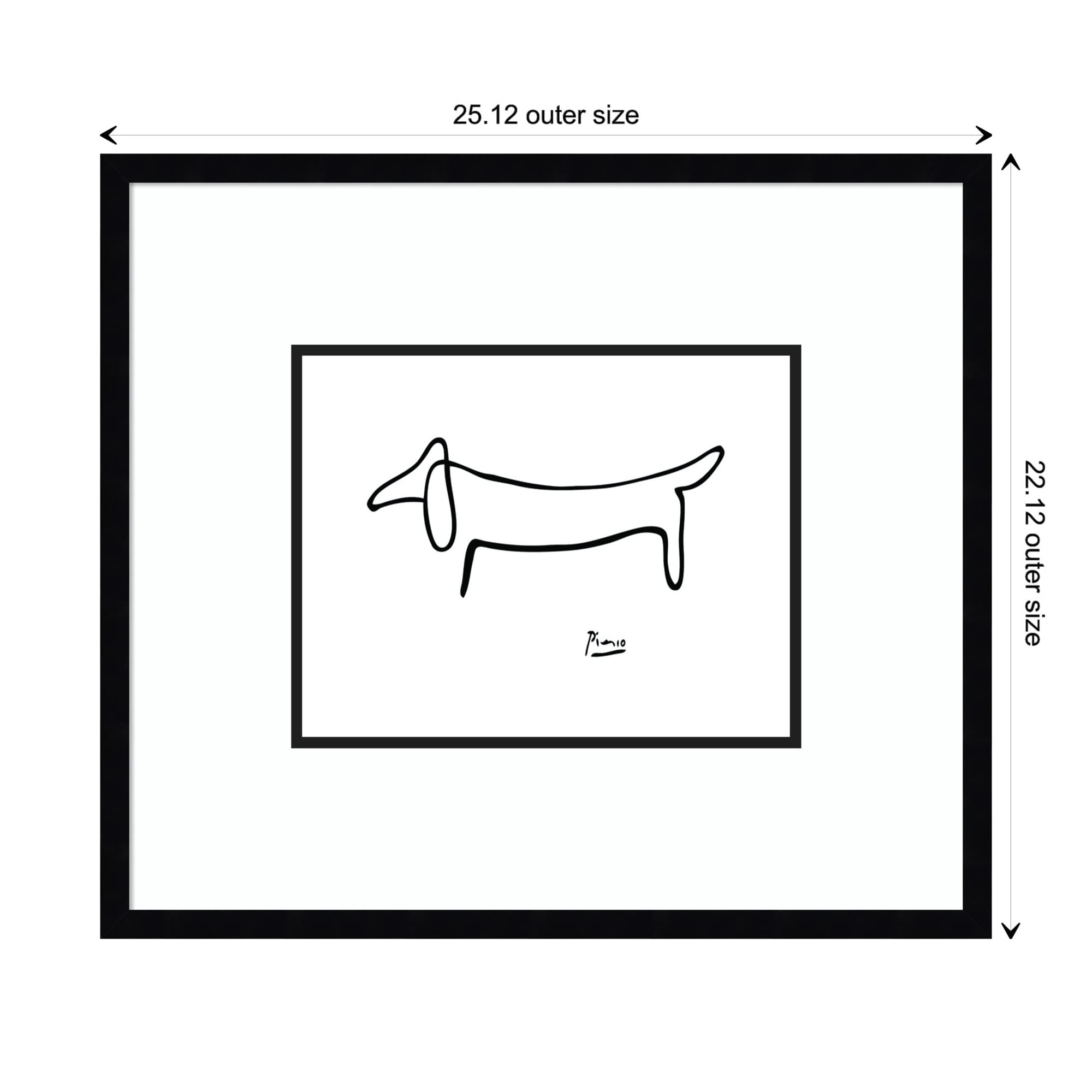 Amazon.co.jp: Amanti Art 木製フレーム入り壁アートプリント Le Chien