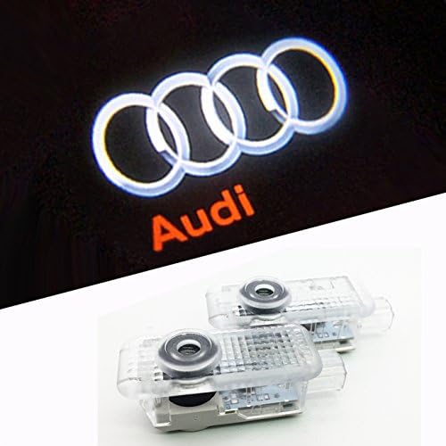 BAILONGJU Easy Installation Car Door LED Logo Projector Ghost Shadow Lights compatible with Audi A4 A3 A6 Q7 Q5 A1 A5 TT A8 Q3 A7 R8 RS 2-pc Set