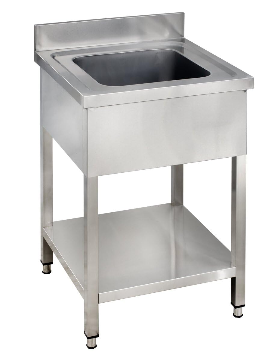 GastroHero Lavello da bagno 60 x 70 cm, in acciaio inox con base