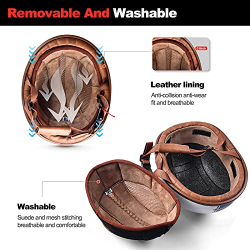 LIONCIANO Casque Moto Demi-Jet Homme Casque Semi-Ouvert Casque Jet Urbain Casque Moto Et Scooter Compact Femme Adulte - Image 5