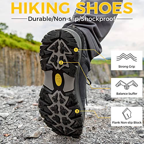 Image of CAMEL CROWN Hiking Shoes Men Trekking Shoe Low Top Outdoor Walking Waterproof Leather Trail Sneakers