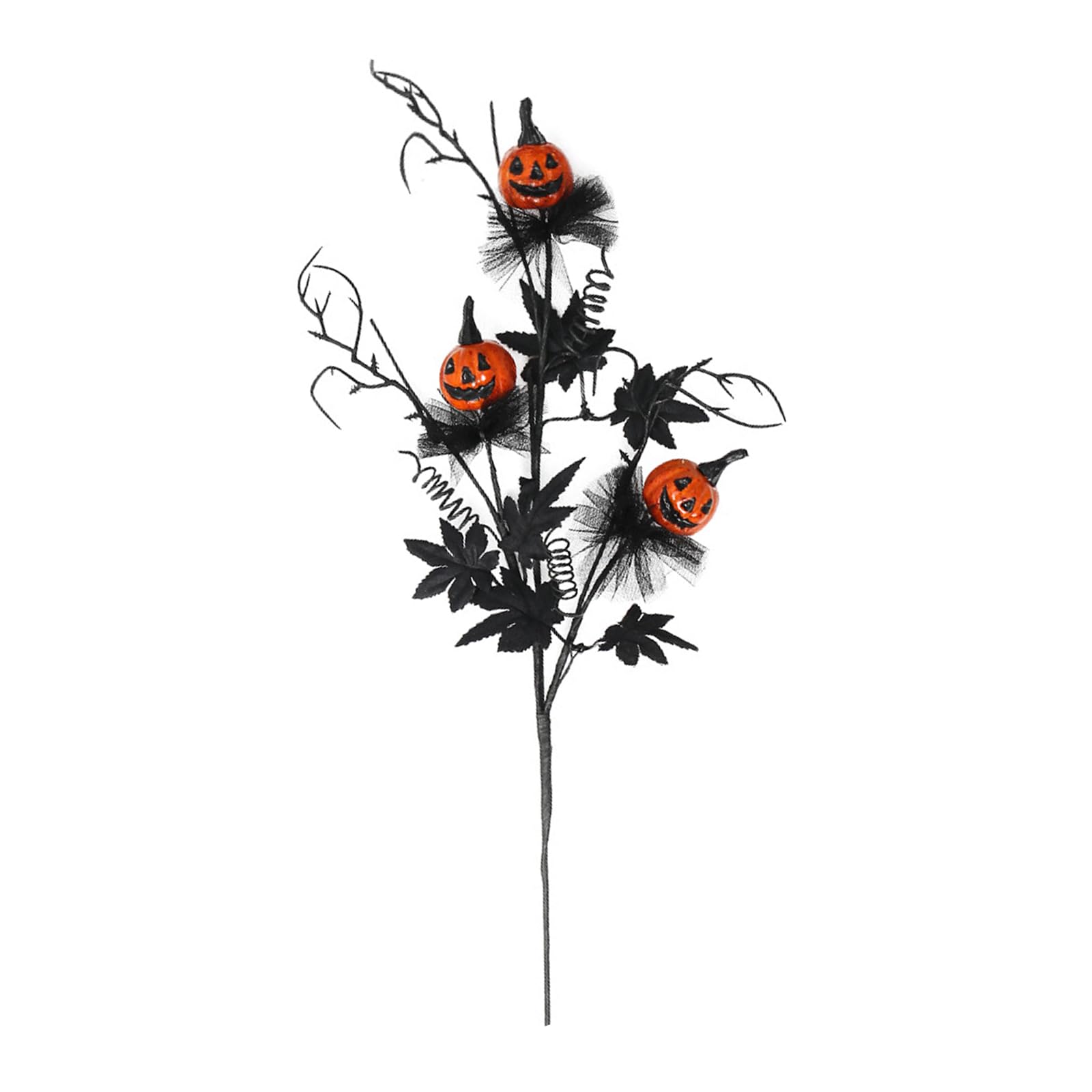YWLUUOO Halloween Plant Arrangement Realistic Flower with Artificial Pumpkin and Black Leaves for Party Table Centerpieces Arrangement