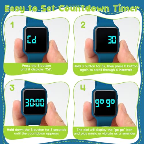 Image of Potty Training for Toddlers & Kids with Countdown, Flashing Lights, Fun Music or Vibration Alerts - Waterproof Interactive Toilet Training Reminder for Boys & Girls Ages 2-9