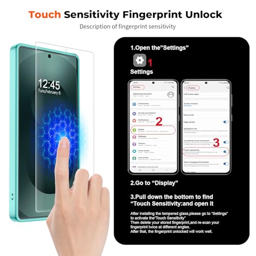 Image of SUPFINE Magnetic for Samsung Galaxy S25 Ultra Case with Screen Protector, (Built-in Magnets) (Military Grade Drop Protection) Slim Translucent Shockproof Phone Case,Blue Green