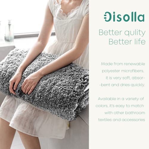 Disolla Plush Bathroom Rug Mat,Non-Slip Soft Absorbent Microfiber,Low Profile Machine Wash Dry High Pile Bath Mat For Bathroom Floor,Shower,24X48,Grey #TOP1