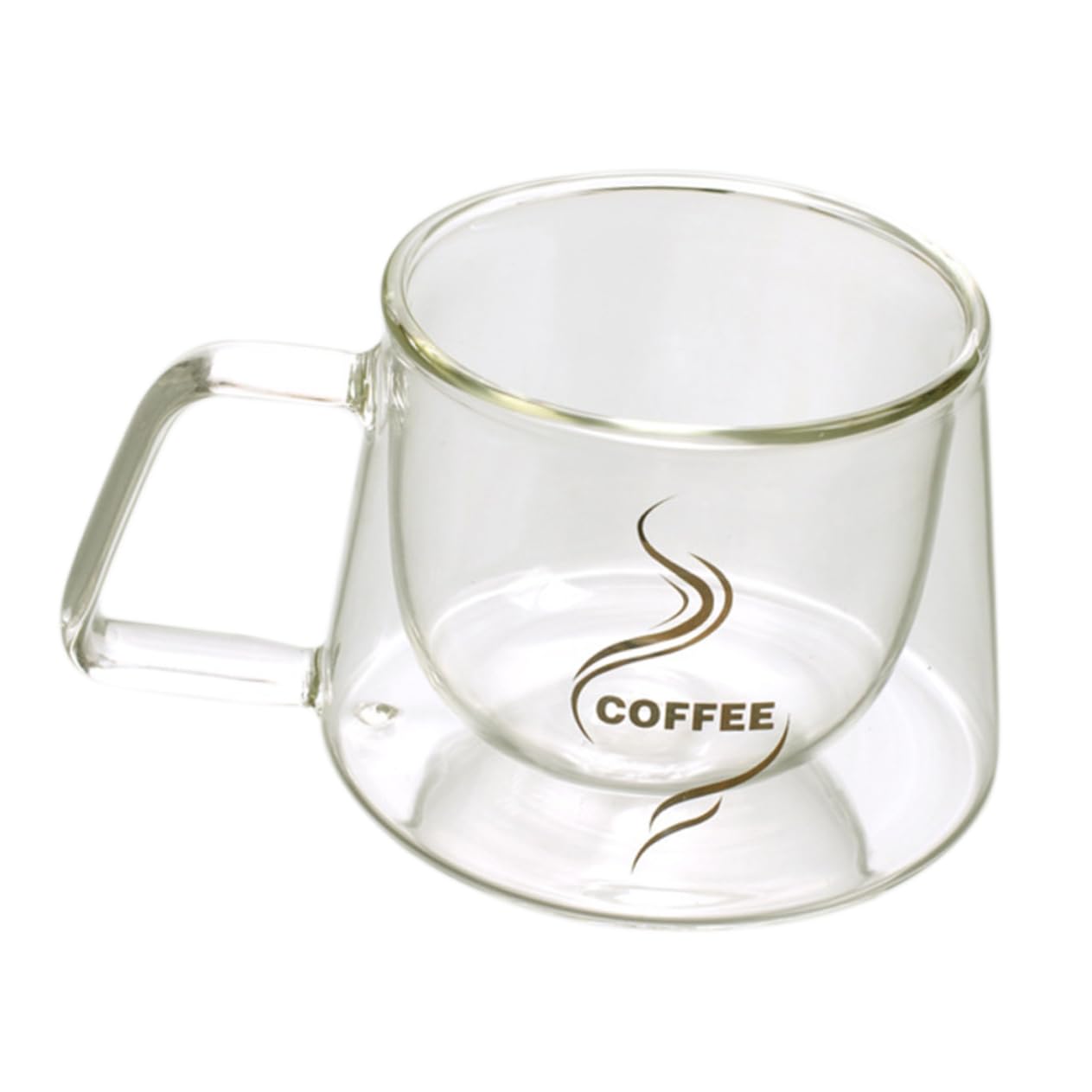 IMIKEYA Cup Heat-resistant Glass Coffee Cup Lid Insulated Beverage Cup Large Size Set of 2