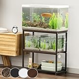 DEWEL 水槽台 幅65×奥行30×高さ65cm 総耐荷重約155kg 水槽スタンド 3段 中棚板高さ三段階調整可能 フック付き アジャスター付き 組立式水槽台 木製 ウッドデコスタンド 水槽 置く 台 ラック 棚 収納 水槽設置台 水槽置き台 木目調 おしゃれ (木目調2)