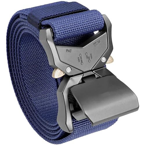 Tactical Canvas Belt with Quick-Release Buckle, Military Style, Available in Navy Blue, Khaki, Olive Green3
