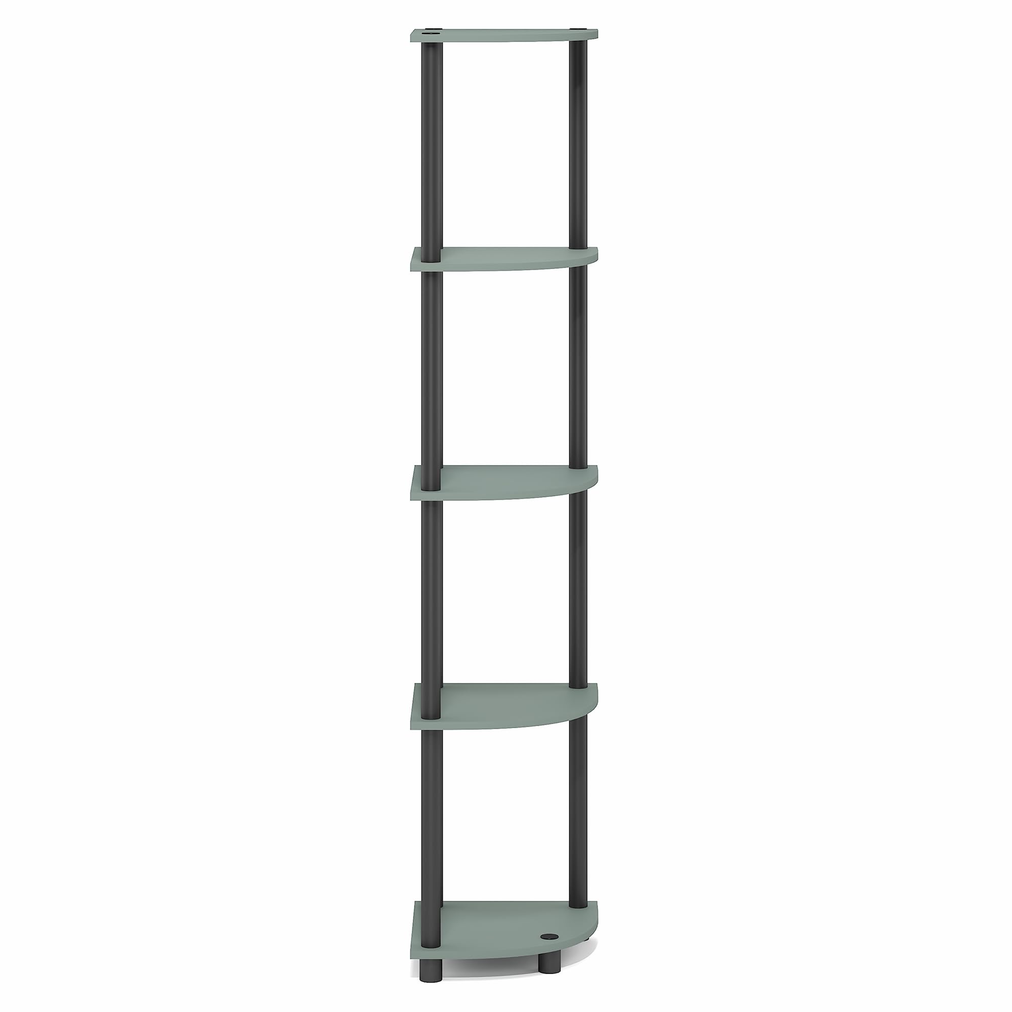 Furinno TURN-N-TUBE Mensola Angolare, Libreria Angolare A 5 Ripiani, Ripiani Aperti Portaoggetti, Per Organizzazione E Contenimento, Soggiorno, Ufficio Domestico, Garage, Camera Da Letto, Verde Salvia
