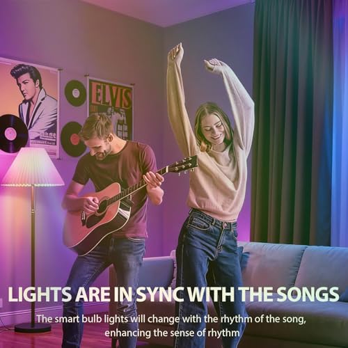 Smart Bulb E14,Alexa Light WiFi LED Candle Bulbs C37 Dimmable 2700K-6500K RGB Warm White Cool White LED with Music Sync DIY 16 Million Colors Works with Alexa Google Home App No Hub Required 2 Pack - Image 5