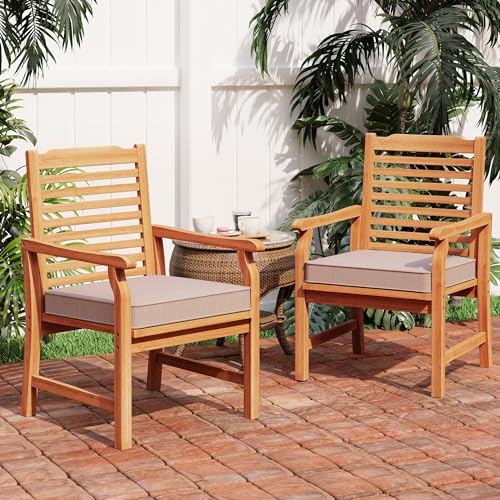 PHI VILLA Acacia Wood Dining Chairs