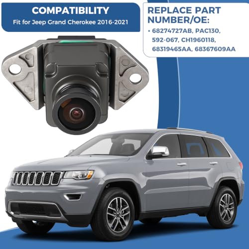 Image of Rear View Backup Reverse Camera Fit for Jeep Grand Cherokee 2016-2021 2017 | Parking Back Up Assist Camera Replace#PAC130, 592-067, CH1960118, 68274727AC, 68319465AA