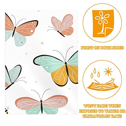 Drapeau de jardin papillon double face en polyester pongé pour décoration extérieure - 2