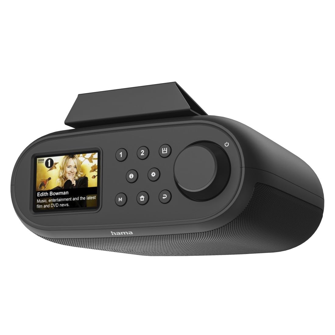 Hama DIR400 radio cyfrowe DAB+ (radio internetowe, Bluetooth RX, FM, montaż podszafkowy lub pionowy, 2,4” wyświetlacz TFT, Wi-Fi 2,4/5 GHz, dwa alarmy, czarne)