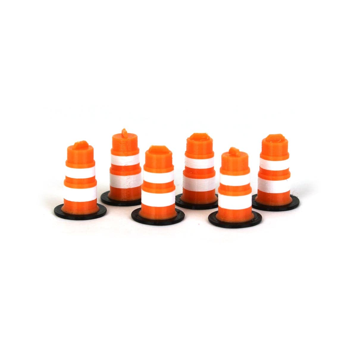 1/64 6 Pack of Orange Plastic Traffic Barrels 64-105-OR