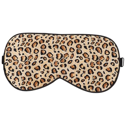 LALADEFIEE 可能シルク睡眠眼罩 豹柄デザイン 軽量柔軟 快眠遮光アイマスク 男女兼用 旅行 昼寝 仮眠用