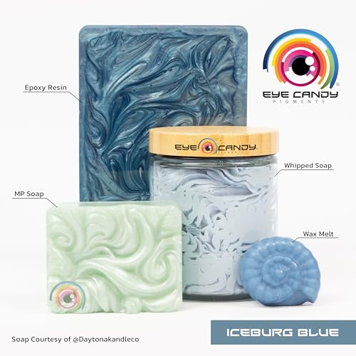 Eye Candy Pigments Premium Blue Mica Powder - Iceburg Blue (50gr) - for Epoxy, Resin, Soap, Paint, Woodworking, Acrylic Pouring, Bath Bombs, Fishing Lures - DIY Arts and Crafts Additive
