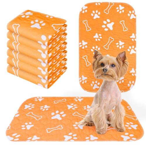 Image of BEAUTYZOO 6 Pack Washable Pee Pads for Dogs, Reusable Puppy Pads for Potty Training, Waterproof Super Absorbent Whelping Pads Mats Non Slip Against Urine for Small Medium Dogs Cats, 16 inch x 24 inch