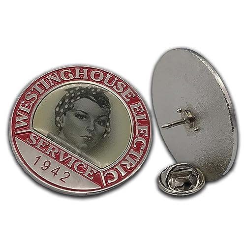 Image of Rosie the Riveter Collar Pin, Authentic Style We Can Do It! Employment Pin, Historically Accurate WW2-Style Enamel Collar Pin, Includes Gift Box