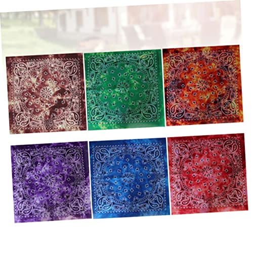 Beavorty 6個 スポーツ帽子 muffler ライディング サイクリングマスク 洗濯用リストバンド 多機能ターバン 男性用ワイプ タイダイ サイクリングフェイスマスク サイクリングスカーフ