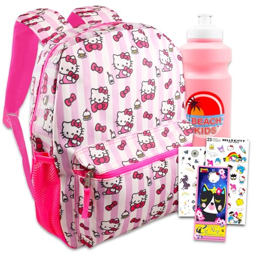 Hello Sanrio Hello Kitty Backpack for Boys Girls Kids - 6 Pc Bundle with 16