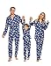 Ekouaer Christmas Family Matching Pajamas Long Sleeve Button Down Pj Set Festival Party Sleepwear,Blue Polar Bear,Women,X-L