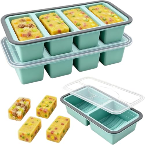agctrler 3 Stück Souper Cubes Set Silikon Gefrierform mit Deckel 250ml & 500ml Fassungsvermögen BPA-frei Einfrieren Behälter für Suppe Brühe Sauce Meal Prep und Babynahrung