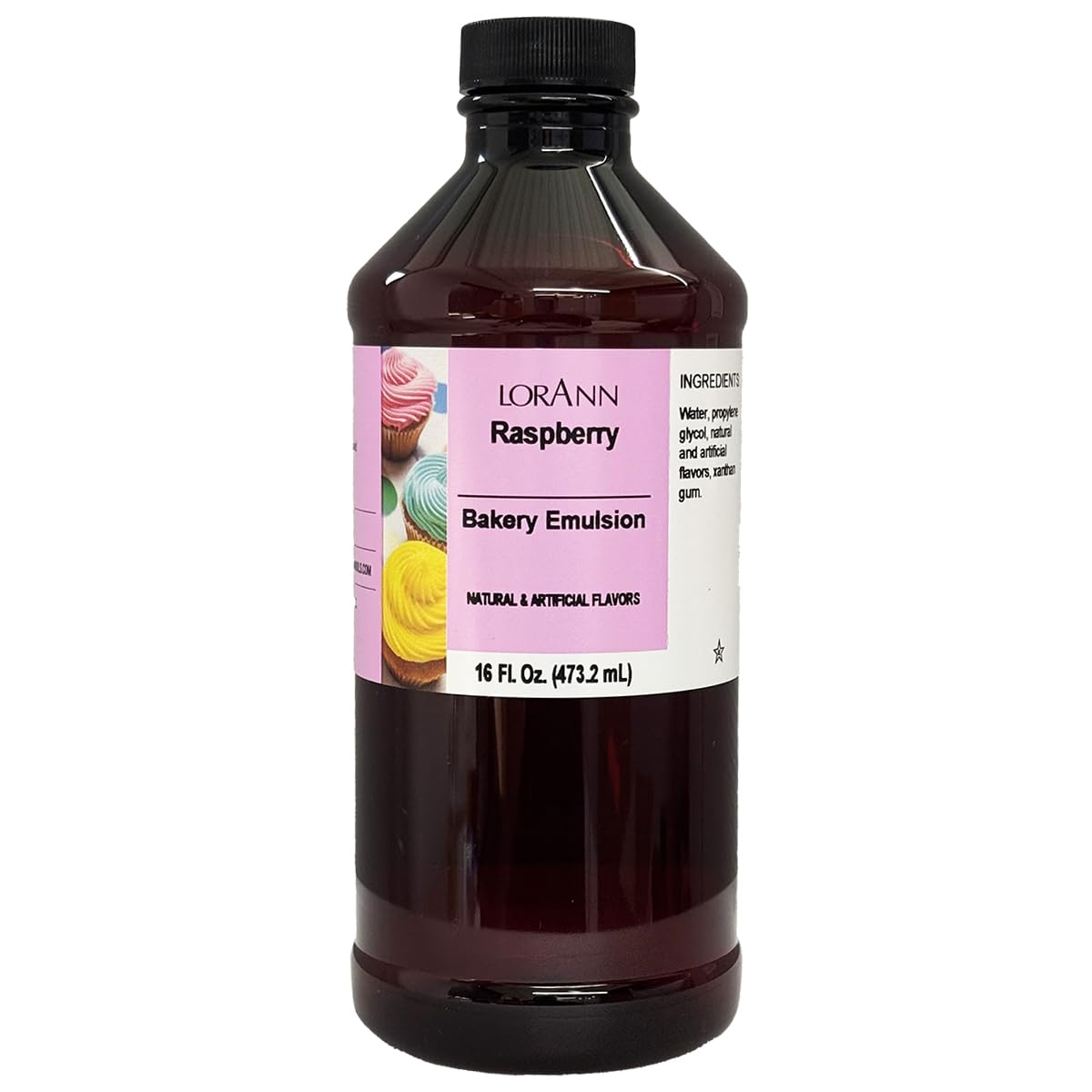 LorAnn Oils Raspberry Bakery Emulsion: True Essence, Ideal for Boosting Fruit Tones in Cakes, Cookies & Desserts, Gluten-Free, Keto-Friendly, Extract Substitute Essential for Your Kitchen,16 Oz